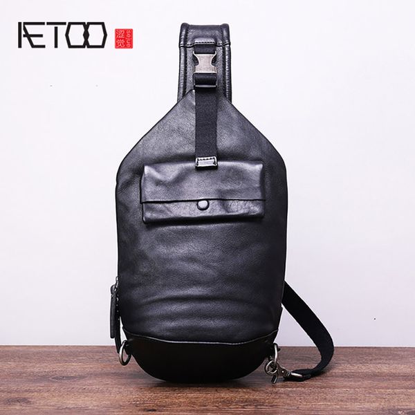 

aetoo мода кожи грудь мешок, мужская мода шпильки мешок, верхняя кожа открытого мешка плеча спорта