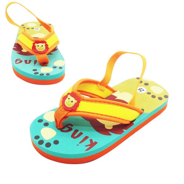 

kids sandals lovely cartoon lion flip-flops girls boys shoes soft sole boys sandals fashion child beach shoes girls sandals t200507, Black;red