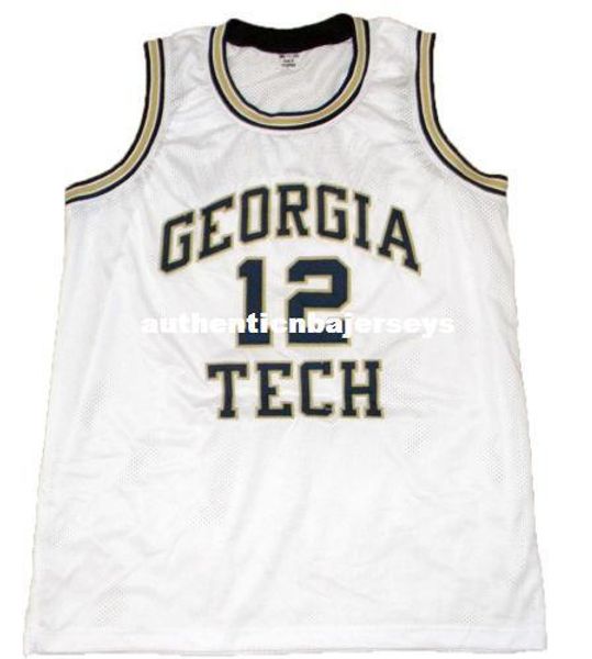 

#12 kenny anderson georgia tech retro basketball jersey all size embroidery stitched customize any name and name xs-6xl vest jerseys, Black;blue