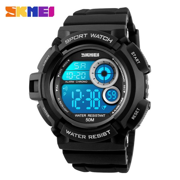 

skmei 1222 50m waterproof men sports watches resistant led digital watch men skmei brand student dress wristwatches male, Slivery;brown