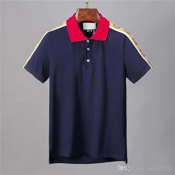 

2020 summer clothes luxury designer polo shirts men casual polo fashion snake bee letter g print embroidery t shirt high street mens polos, White;black