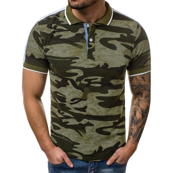 

men camouflage shirts 2019 summer short sleeve casual cotton camo tee shirt homme turn down collar slim male plus size, White;black