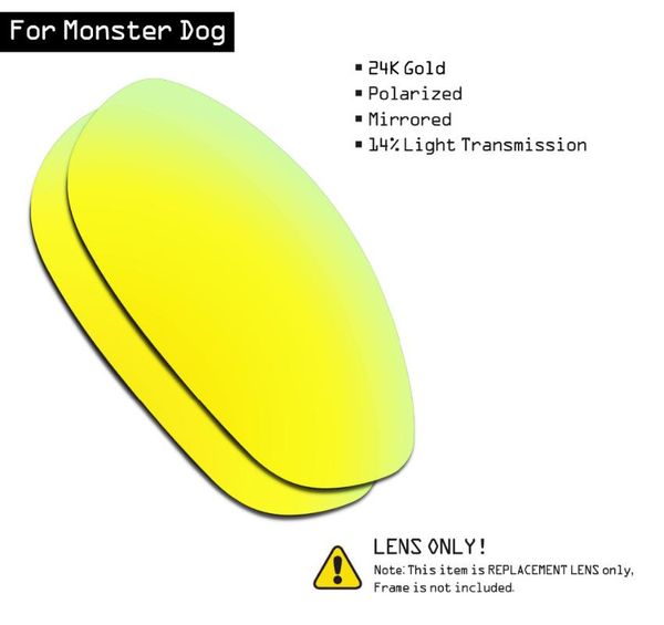 

smartvlt polarized sunglasses replacement lenses for monster dog - 24k gold