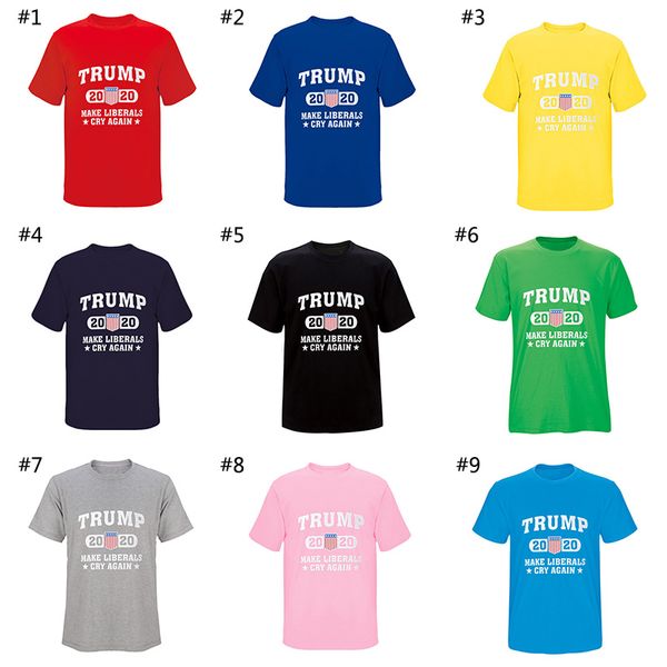 

trump 2020 t-shirt make liberals cry again round neck short sleeve shirts america general election supplies 9 colors ing, Blue;gray