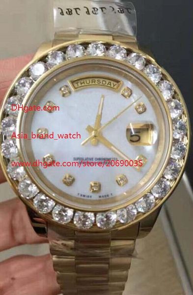 

бесплатная доставка завод поставщик сапфир автоматический день-дата 41 мм президент 116660 желтое золото белый циферблат больше алмазов мужс, Slivery;brown