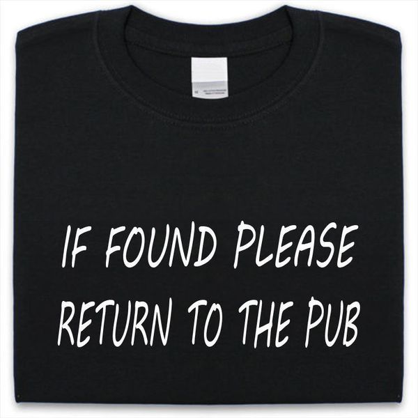 if found please return to the pub mens t shirt funny drinking