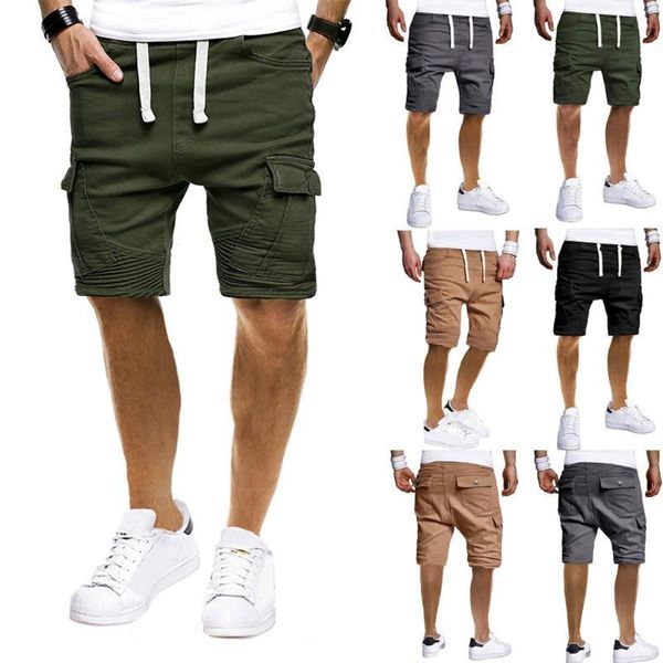 

2019 мужские грузовые шорты бренд мужской спорт чистый цвет бандаж случайные свободные спортивные брюки шнурок шорты брюки короткие брюки, White;black