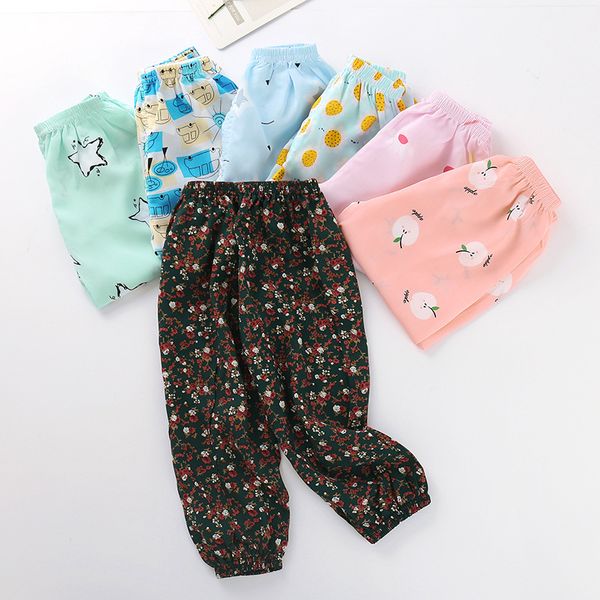 

children's anti-mosquito pants new summer bloomers boys and girls cotton pants loose air-conditioning, Blue