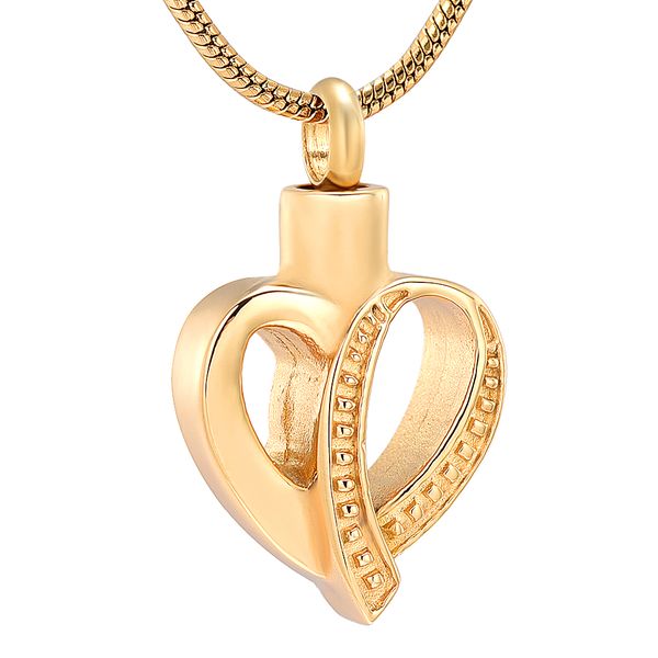 

ijd12448 gold tone human cremation jewelry for loved one ashes keepsake never fade stainless steel urn human cremation pendant, Silver
