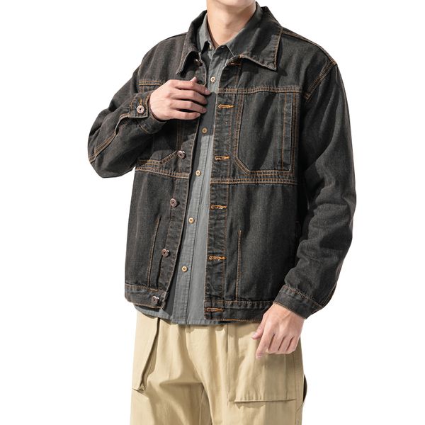 

autumn new men's bomber button jacket male casual streetwear hip hop slim fit pilot coat men clothing plus size 5xl dark brown, Black;brown