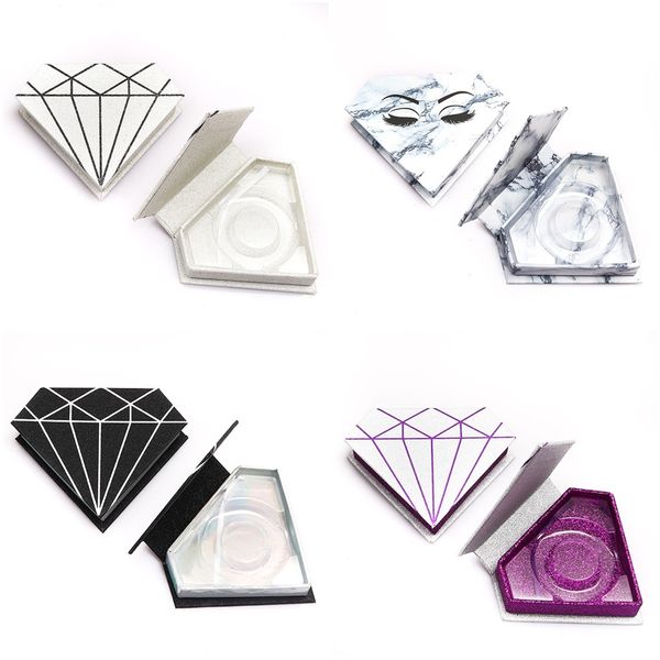 

false eyelashes packaging box fake 3d mink lashes boxes faux cils strip diamond magnetic case empty,10pcs box