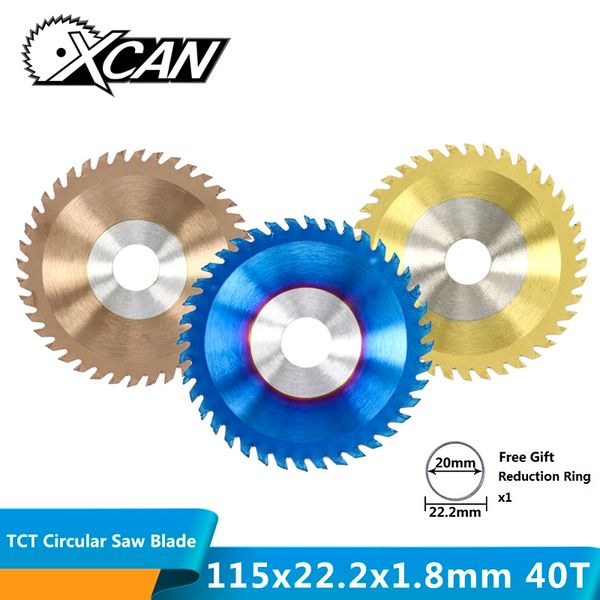 

xcan 1pc diameter 115x22.2mm 40t tct circular saw blade nano blue/tin/ticn coating woodworking cutting disc carbide saw blade