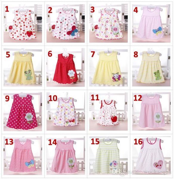 

39 стилей девочки хлопка платье лето шарж юбка вышитых малыши рукавов линия точка цветок полосатого платье принцесса by0144, Red;yellow