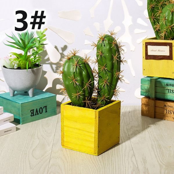 

artificial plants simulation cactus bonsai home room decoration pvc basin wood