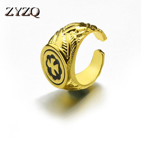 

zyzq trendy punk stylish open rings three color available eagle shaped symbol pattern design boho birthday gift for boyfriend, Slivery;golden