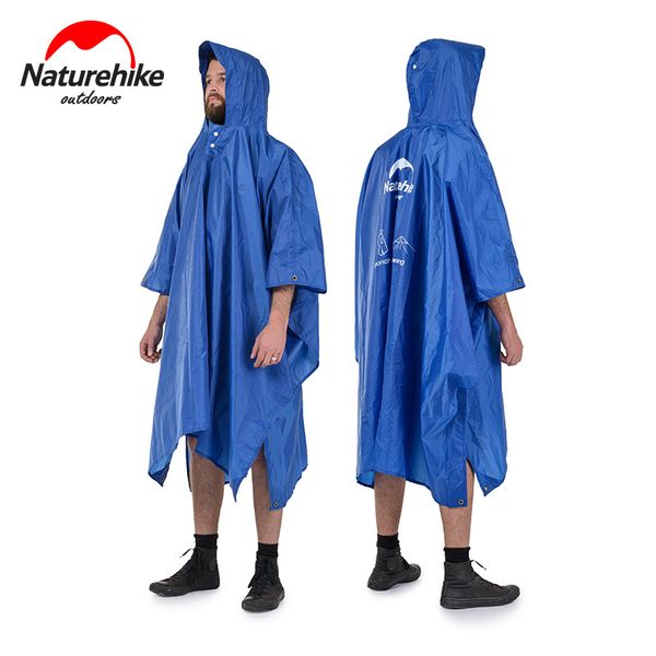 

3 in 1 multifunction poncho raincoat for hiking fishing mountaineering rain jacket, Blue;black