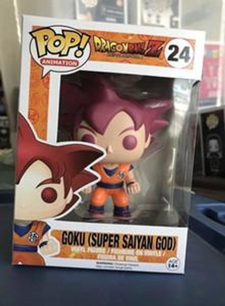 

newsale funko pop dragon ball z super saiyan god goku #24 action figure new in box