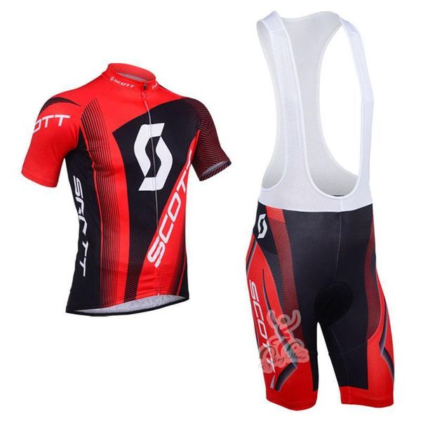 

2020 men 's cycling jersey scott maillot ciclismo bike short sleeve (bib )shorts kits summer breathable outdoor sportswear 82414y, Black;red