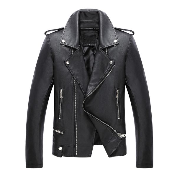 

new men's leather jacket spring autumn cool men fashion pu coat male short motorcycle black leather jacket brand clothing,013