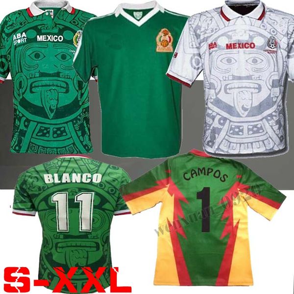

1998 mexico retro blanco hernandez blanco campos soccer jerseys uniforms home goalkeeper 1994 football jerseys shirt camiseta futbol 1986, Black;yellow