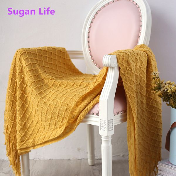 

sugan life wholesale air-conditioning blanket sofa blanket small fragrance wind small rhombic size 130x150cm ing