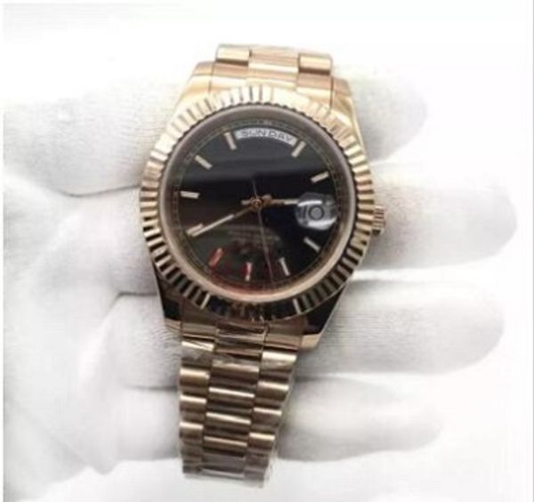 

luxury mens watch rose gold chocolate president sapphire cystal geneva men watches automatic mechanical movement male wrist watches 9851, Slivery;brown