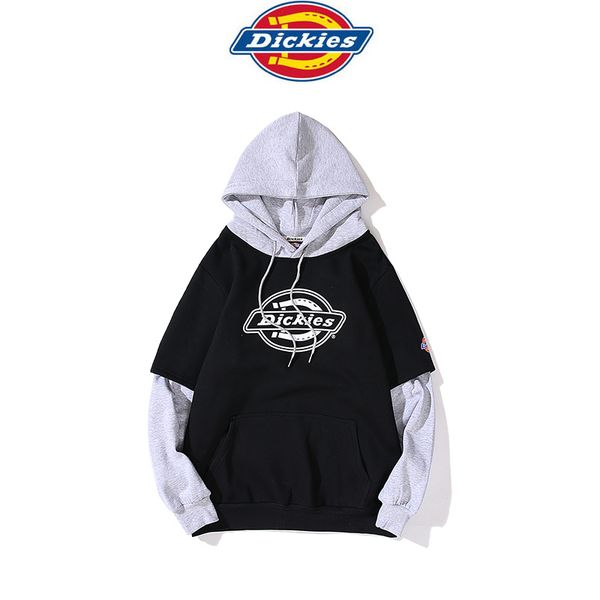 

dickies классический tide brand толстовка мужская конструктор hoodie boutique поддельные две hoodie пара толстовка street hip hop пуловер то, White;black
