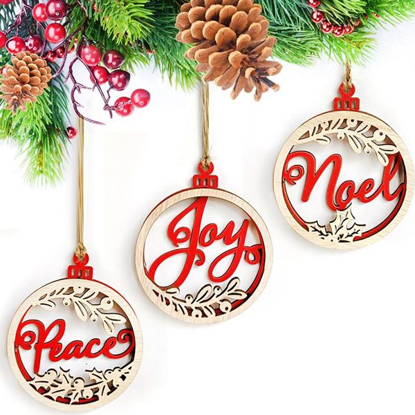 

3pcs/set wooden christmas 3d bulb shape pendants decoration cute indoor decorations pendants for house firepalce chrismas tree