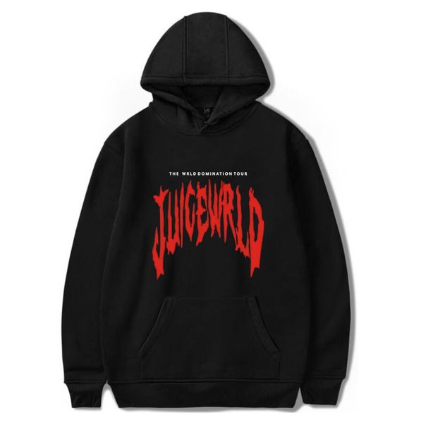 

new mens hoodies american rapper juice wrld fashion printing winter brand hooded sweater for men and women clothing 6 colors available, Black