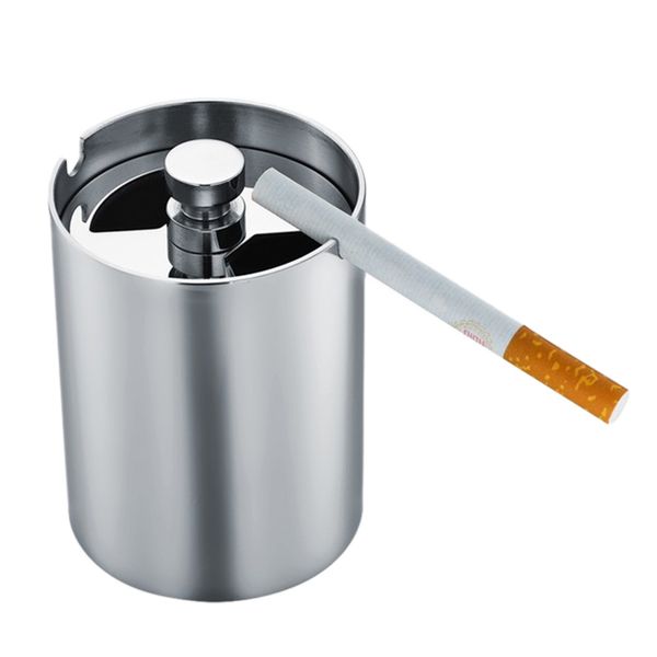 

1pc metal portable small stainless steel vehicle-borne ashtray for all vehicle models on the market
