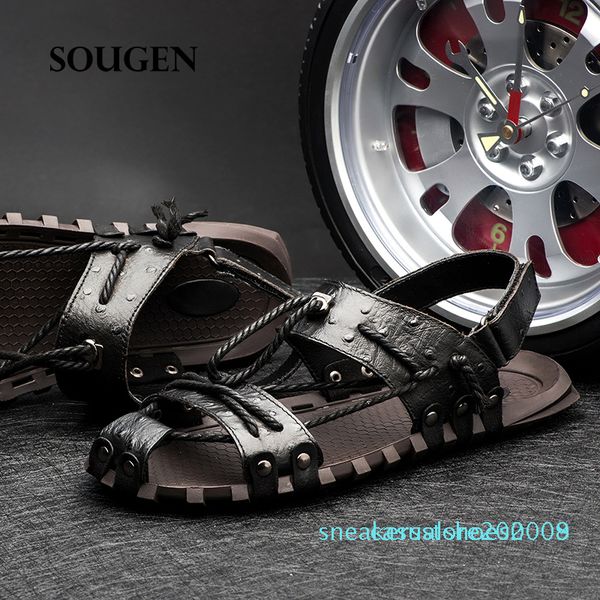 

mens sandals summer sandalias hombre male size 48 comfortable shoe man casual clogs men loafers chaussure homme 09c s08, Black