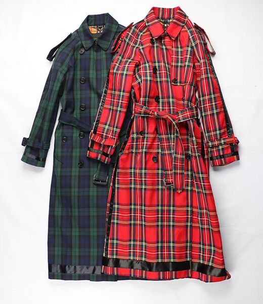 

women's trench coats gabardine long windbreaker belt waterproof double-breasted new english style autumn winter solid color british 72c, Tan;black