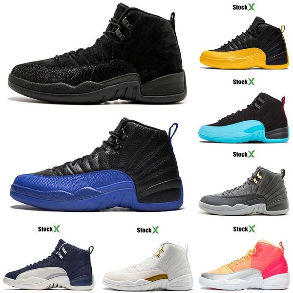 

mens trainers 12 12s designer basketball shoes sneakers white ovo black gym red game royal black taxi fiba mens balls shoes size 13, White;red