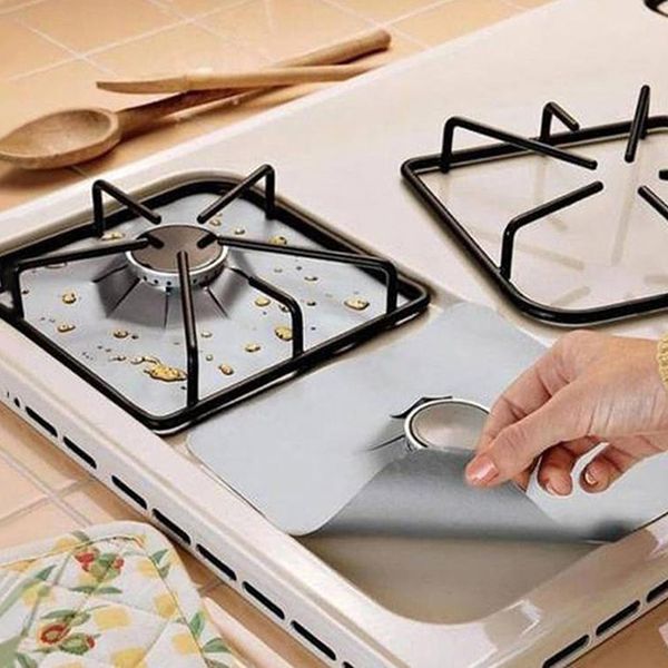 

4pcs reusable non-stick foil range stoveburner protector liner cover for cleaning kitchen tools protection other kitchen dining bar