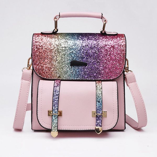 

fashion sequins backpacks women small pu leather school bag for girls shining multifunctional backpack female shoulder backpack