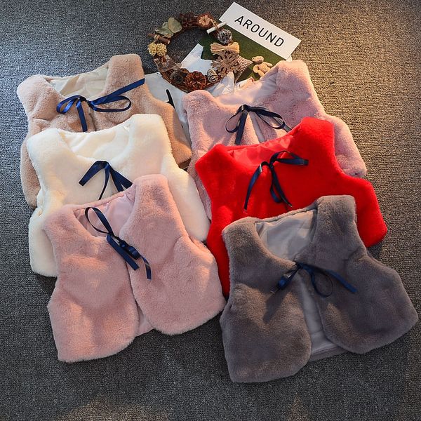 

2020 autumn winter clothing newborn infant kids baby girls vest coat fuzzy outfits balls waistcats warm outfits, Blue