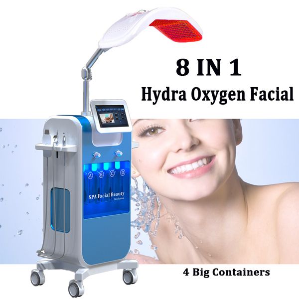

8 in 1 oxygen facial jet spray machine hydro peeling diamond dermabrasion oxygen facial skin resurface machines, Black;white