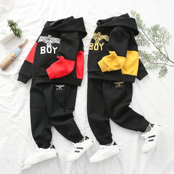 

boys and girls hoodie clothing suits fashion kids designer letter print spliced hoodies contrast color tracksuits boys luxury clothing, White