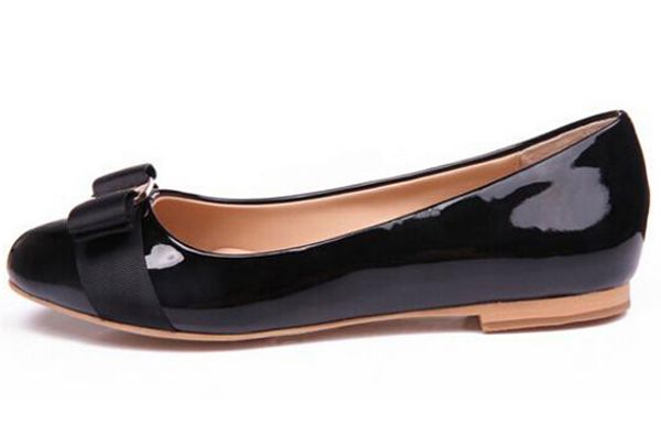 

women flats genuine leather ballet shoes woman bow tie flats ladies zapatos mujer sapato feminino, Black