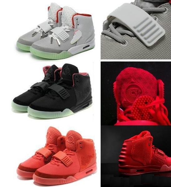 

with box) kanye west shoes nrg red octobers shoes gamma blue glow in the dark men black kanye west 2 basketball shoes sneakers 8-13