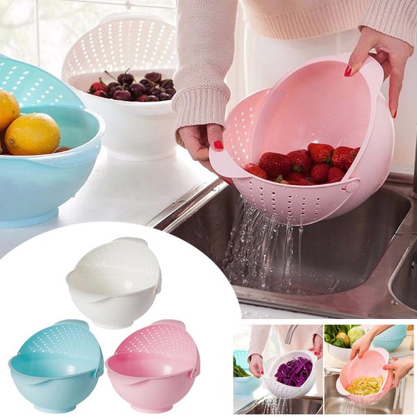 

3 colors multi function fruits vegetable storage washing cleaning draining basket
