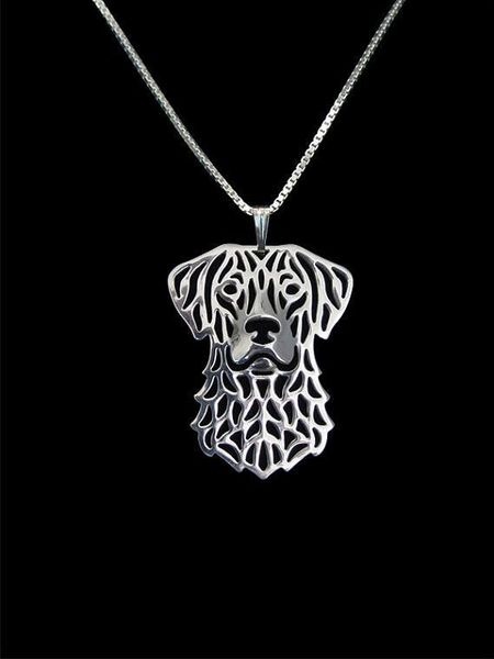 

danggao fashion handmade hollow chesapeake bay retriever pendant necklace for women dog jewelry pet lovers gift idea, Silver