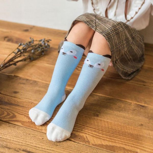 

children's socks spring and summer thick cotton cute cartoon anti-skid breathable floor baby mid tube socks, Pink;yellow