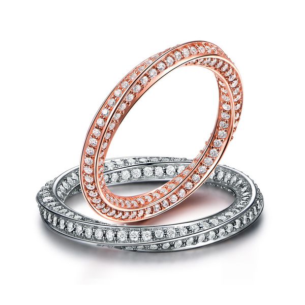 choucong 100% Soild 925 Sterling Silber Draht Zeichnung Versprechen Ring Diamant Verlobung Hochzeit Band Ringe Für Frauen Schmuck Geschenk