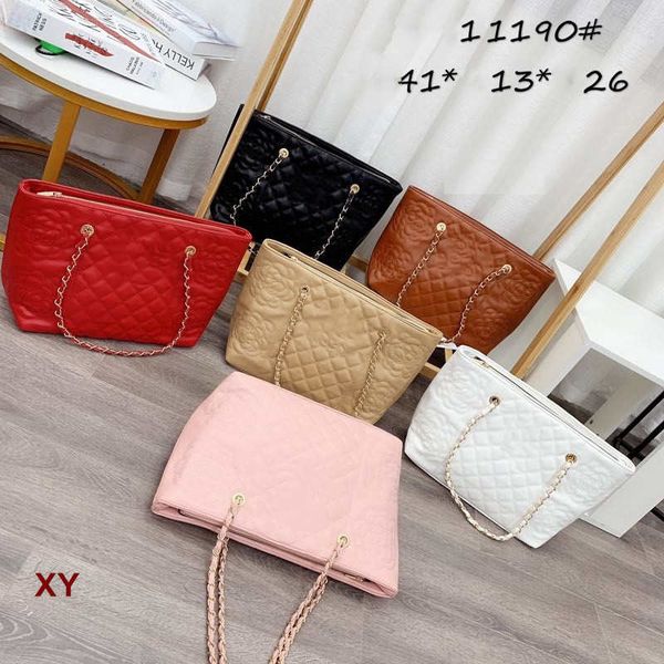 

lingge chain bag autumn and winter new leather women's calfskin bag trend shoulder messenger large french brand shoulder tote bag