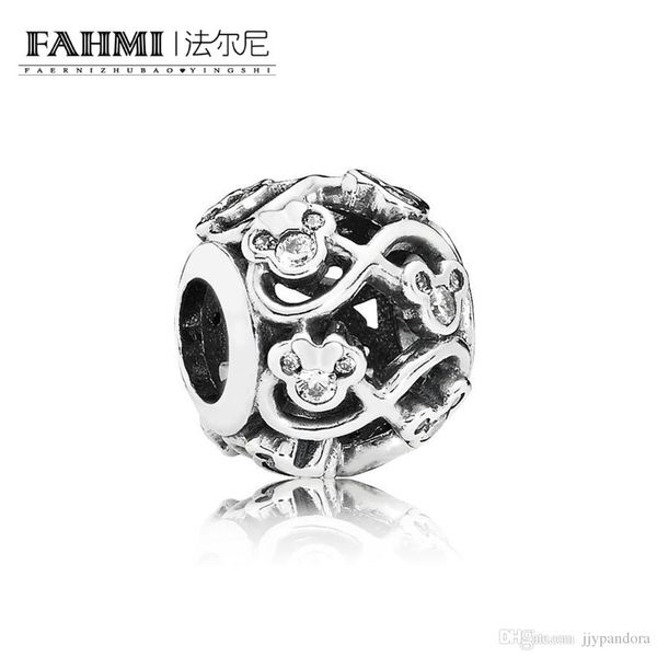 

fahmi 100% 925 sterling silver 791462cz beaded original jewelry women's wedding holiday charming gift, Black