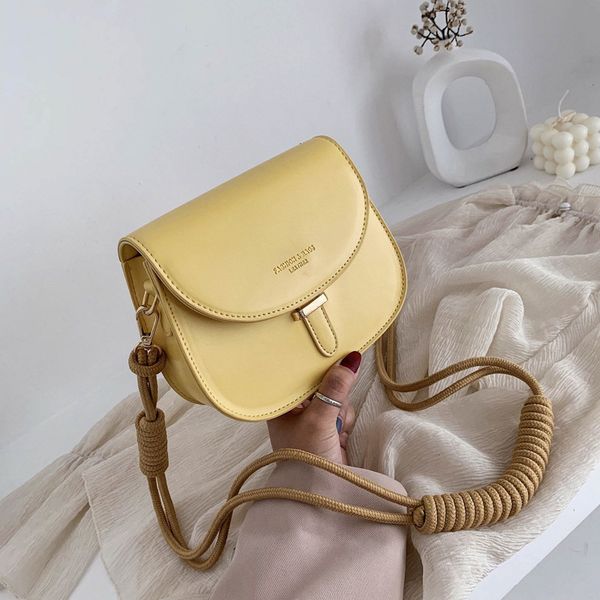 

port wind solid color saddle bag retro pu leather shoulder2020 summer women's singles popular korean wild small messenger bag