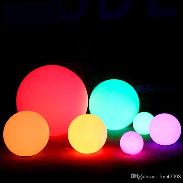 Recarregável LED Ball Night Light IP65 Ao Ar Livre À Prova D 'Água 7 Cor RGB Piscina Flutuante Bar Bar Ball Lamp Controle Remoto