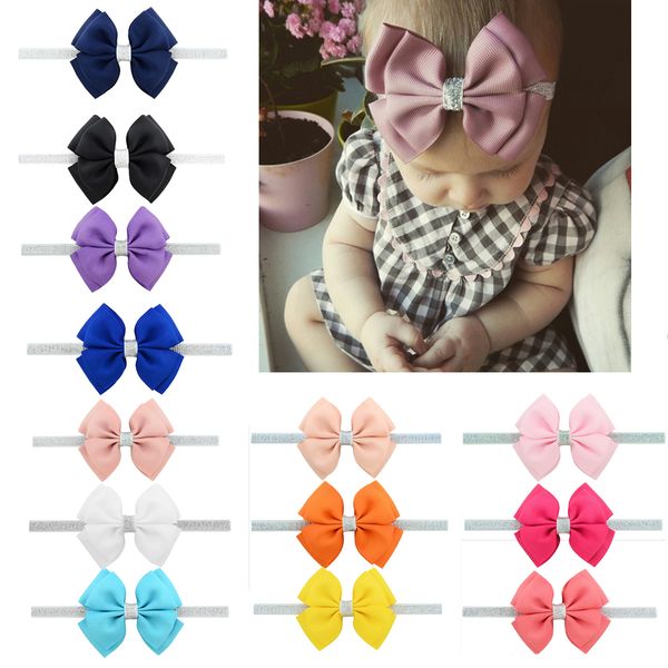 Newborn Kids Baby Girl Hair Bow Hair Band Headband Grosgrain Ribbon New