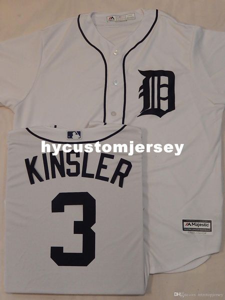 

custom majestic detroit #3 ian kinsler sewn cool base jersey white new mens stitched jerseys big and tall size xs-6xl for sale, Black;blue